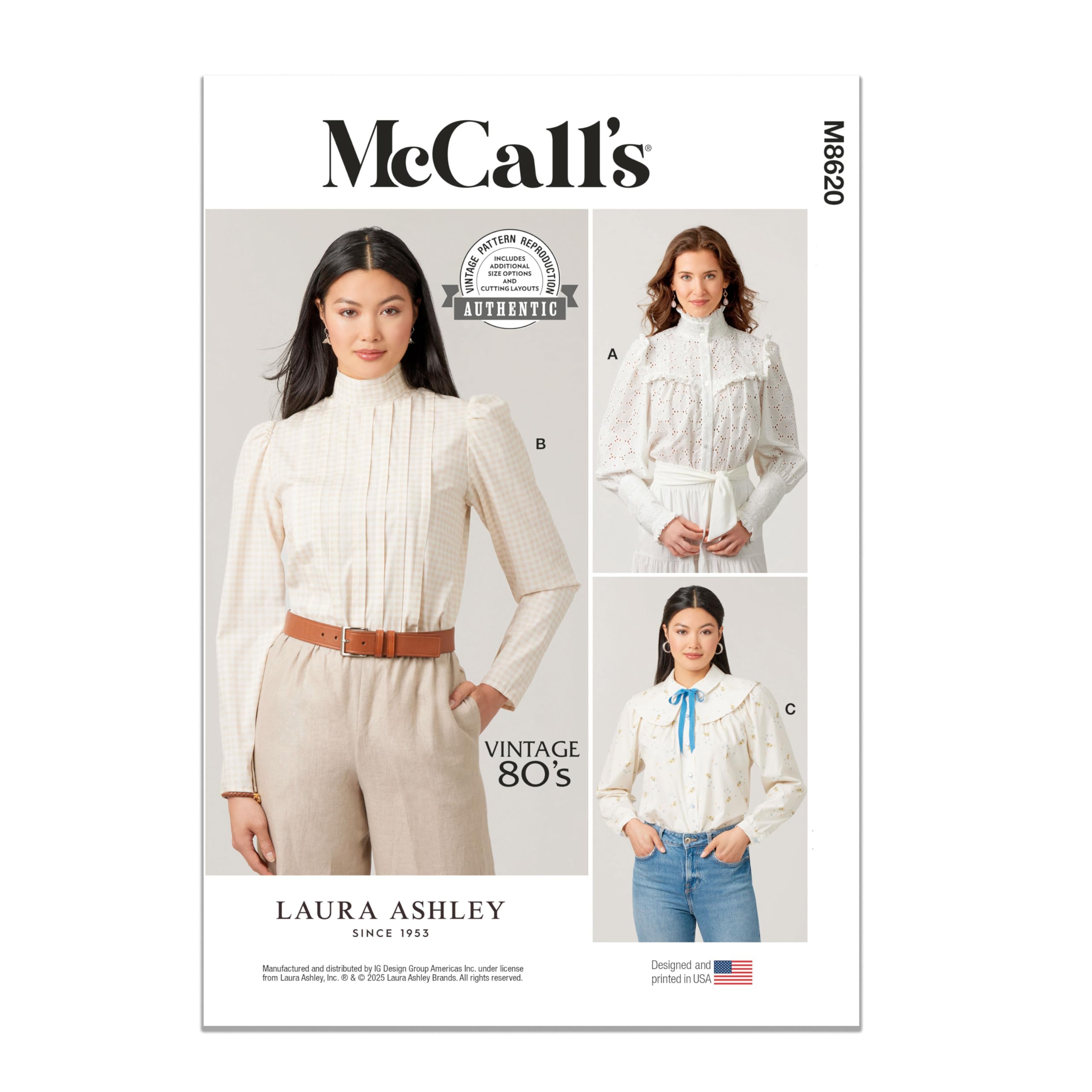 Amazon.com: McCall's M8620A Easy-to-Make Misses' Buttoned Blouses